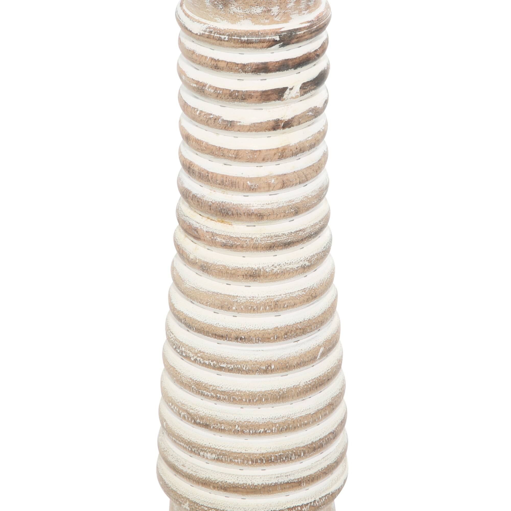 Brown Mango Wood Traditional Candle Holder Set